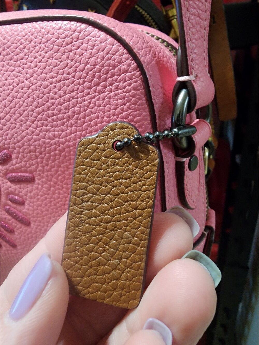 Coach Keith Haring Limited Edition Pink Pebbled Leather Heart Embossed Crossbody - Picture 11 of 11